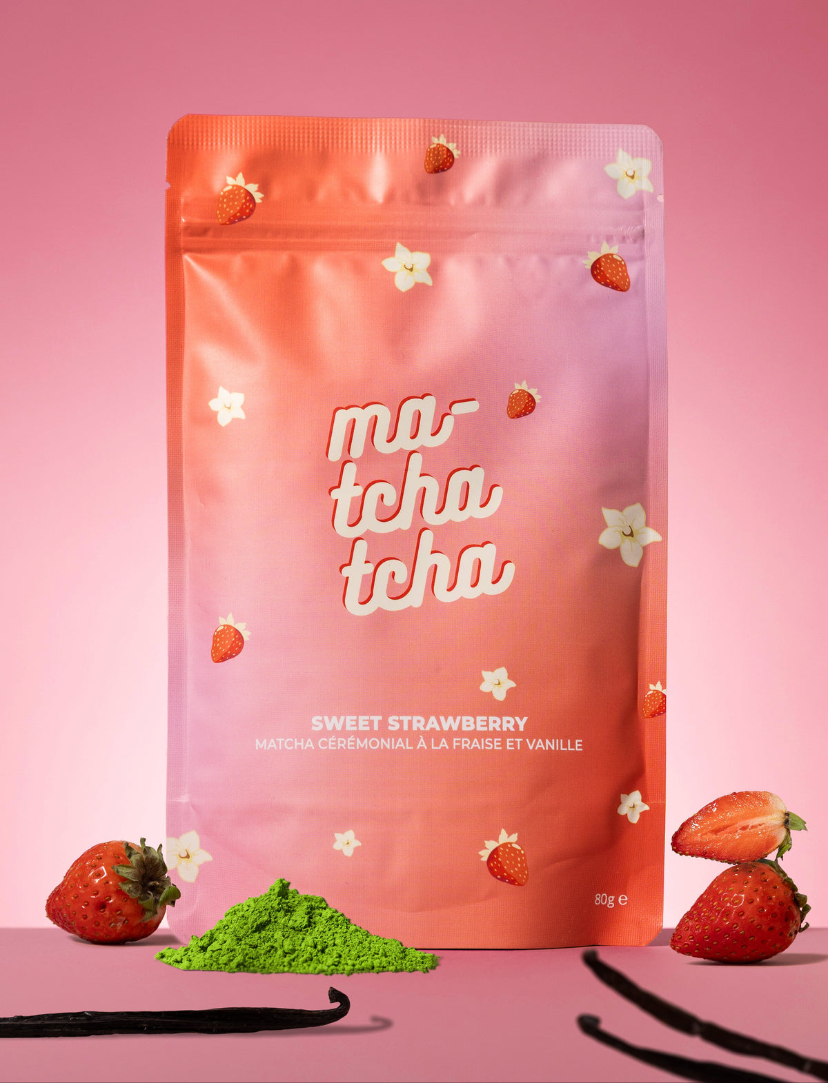 Sweet Strawberry 🍓🍦 - Ceremonial Matcha Aardbei en Vanille