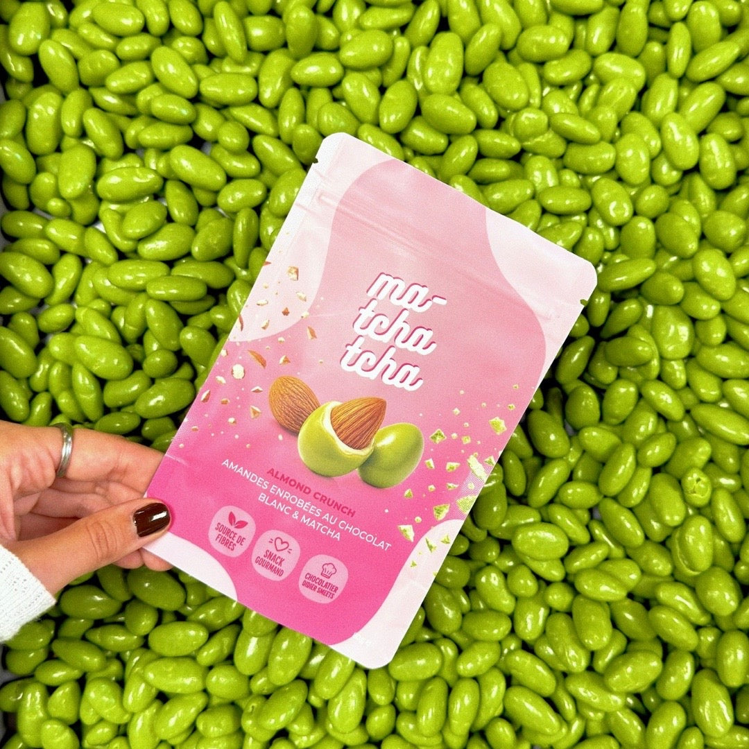Amandes chocolat blanc matcha