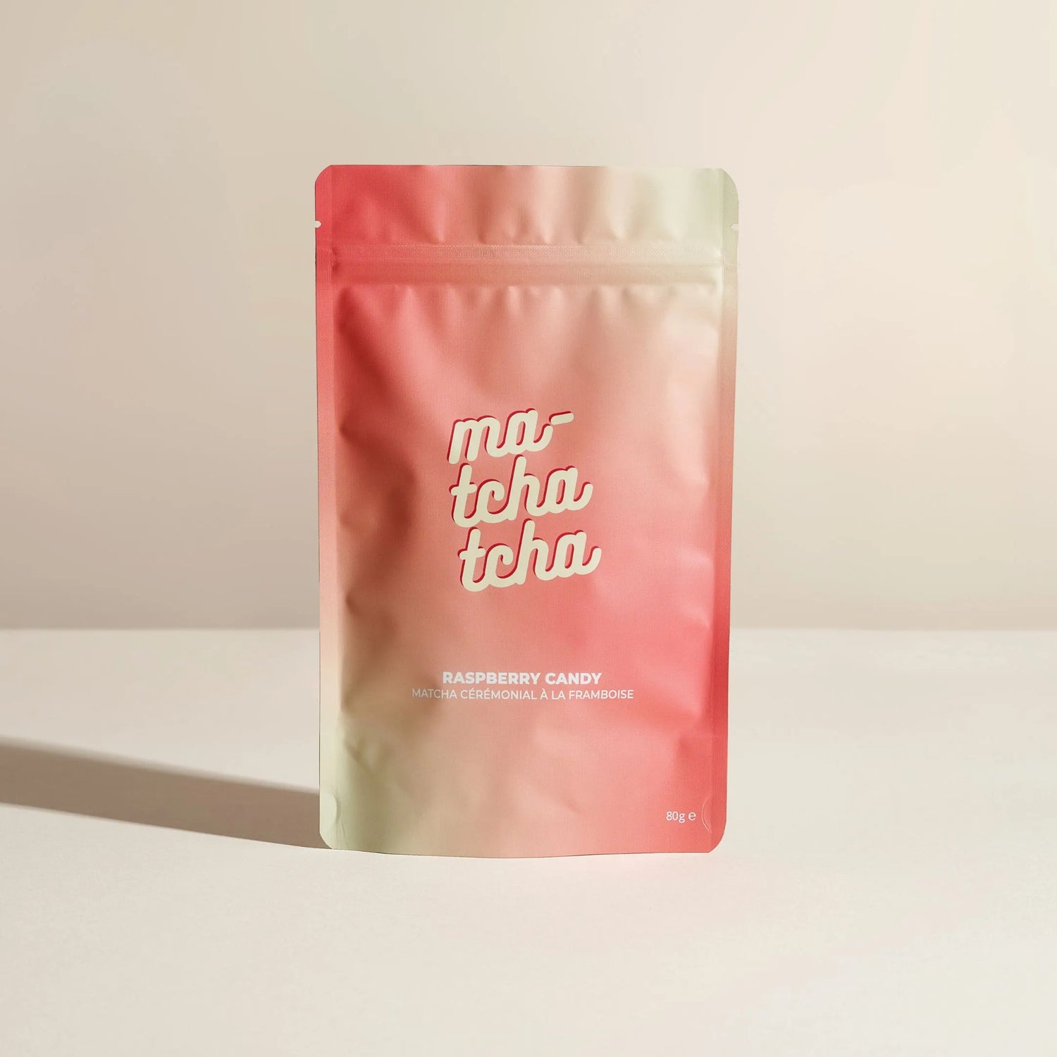 Le sachet de matcha aromatisé à la framboise