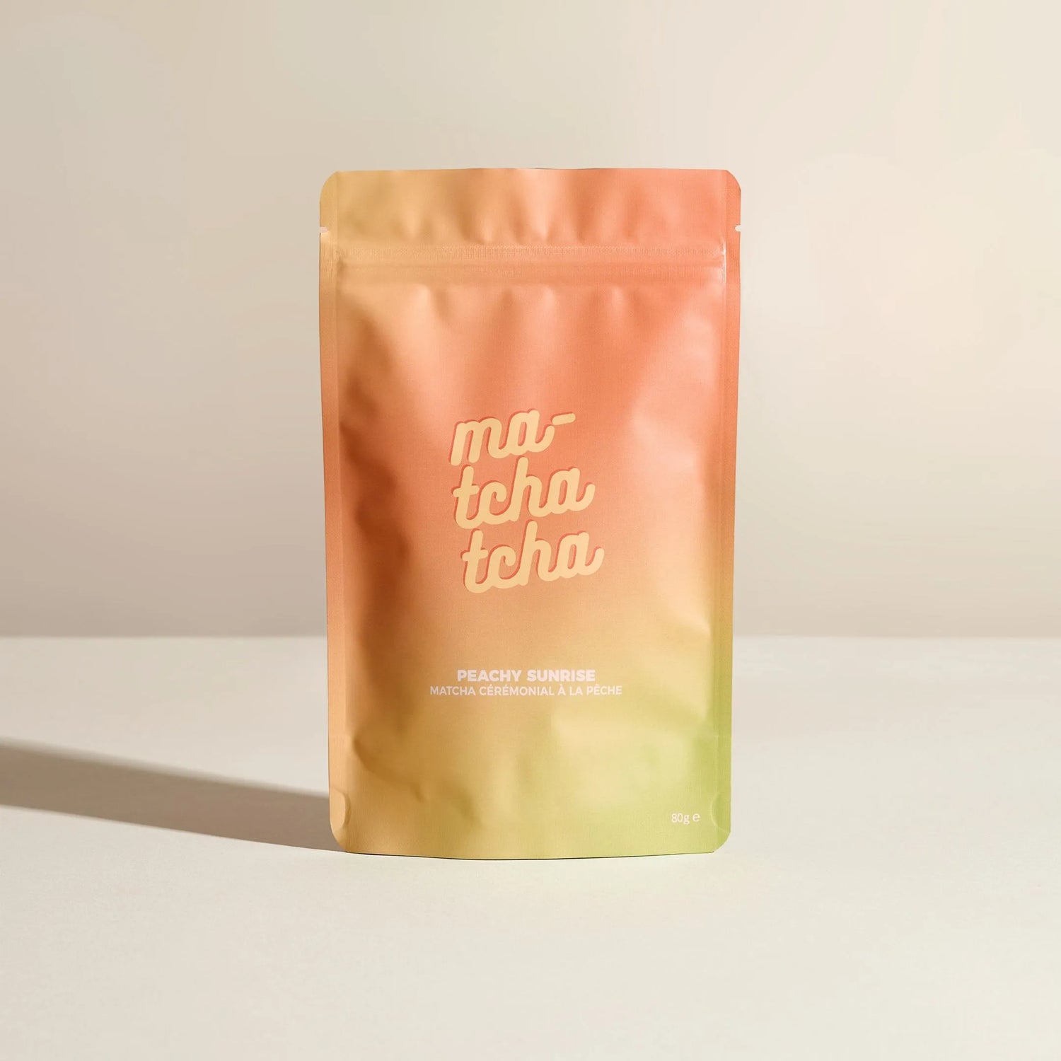 Le sachet de matcha aromatisé à la pêche